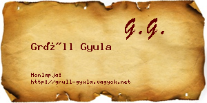 Grüll Gyula névjegykártya